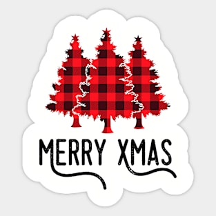 Chritsmas Tree Plaid - Christmas Gift Sticker